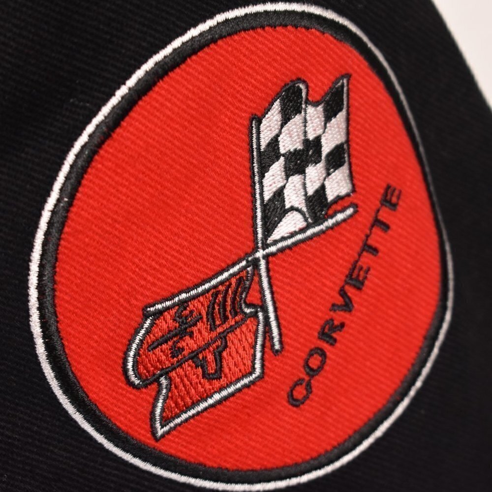 Vintage JH Design Corvette Black Embroidered Jacket Size 3XL Race Car Full Snaps - Picture 7 of 16